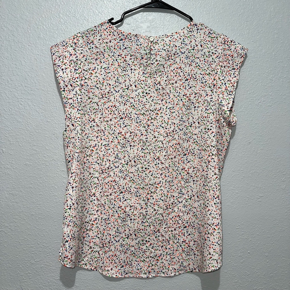 Women's Sweet Rain Blouse, Size L, Multicolor Paint Splatter short sleeve pocket - Picture 2 of 10